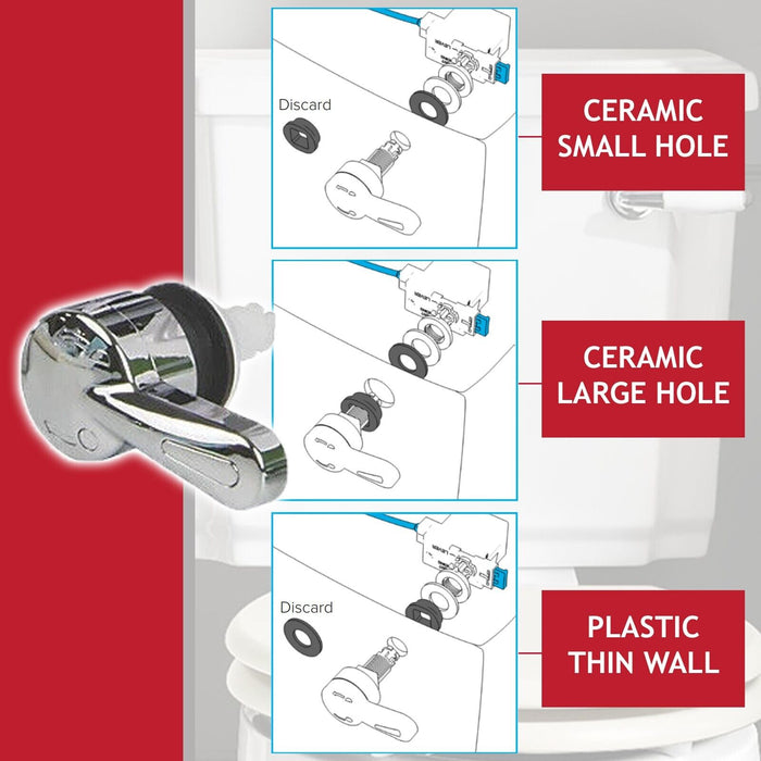 Universal Dual Flush Toilet Valve 1.5" 2" WC Cistern Push Button Lever Handle Kit