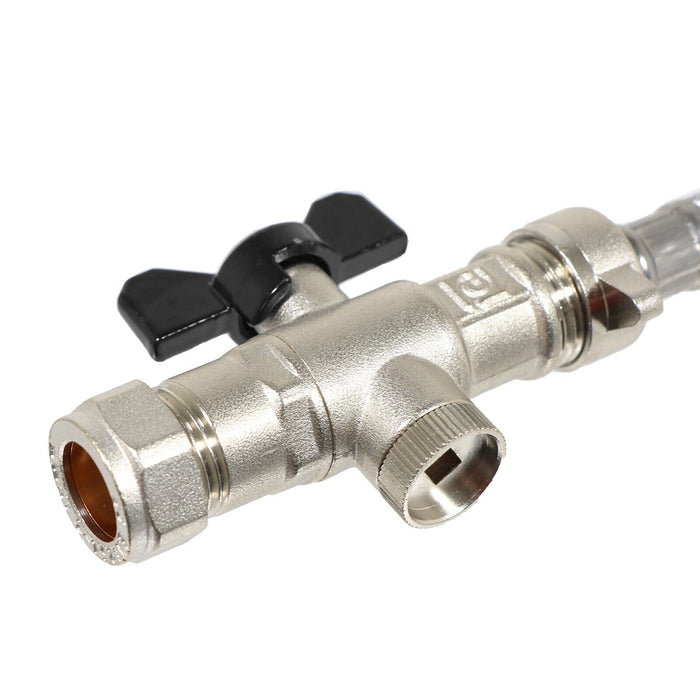 Combi Boiler Filling Loop Straight Part L Compliant Central Heating Lever Check Valve (15mm x 15mm)