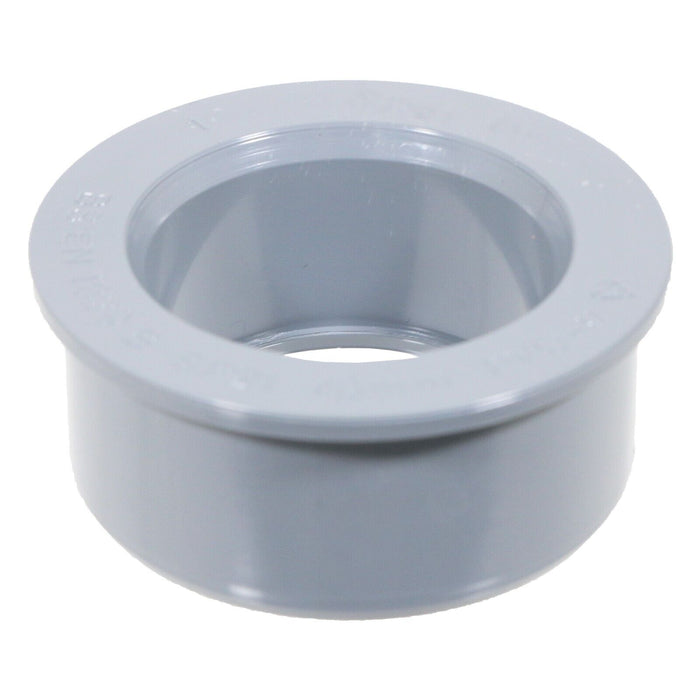 110mm Soil Pipe Reducer + 40mm Boss Adaptor Solvent Waste Push Fit Seal Kit (Grey)