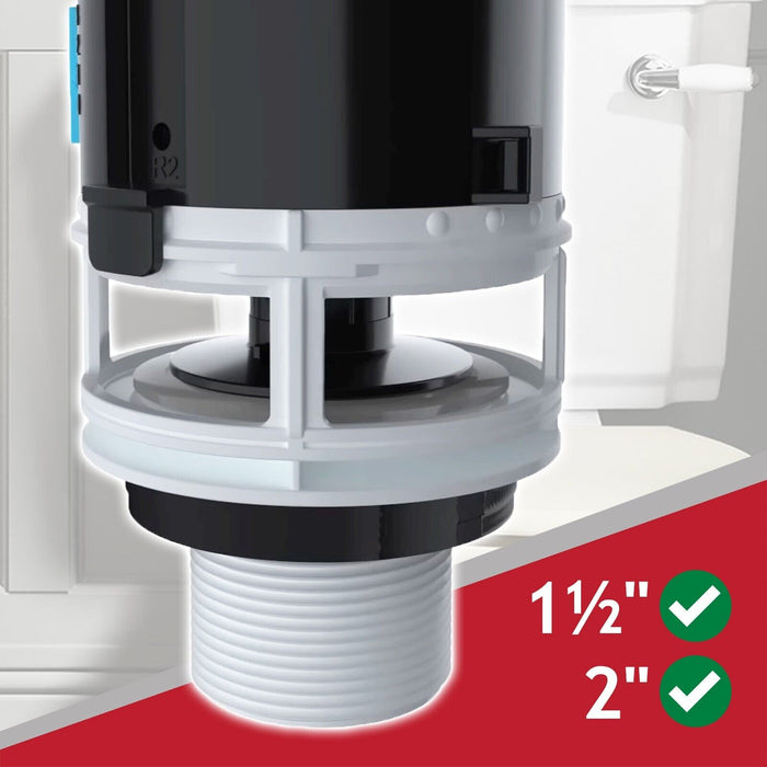 Universal Dual Flush Toilet Valve 1.5" 2" WC Cistern Push Button Kit (570mm Cable)