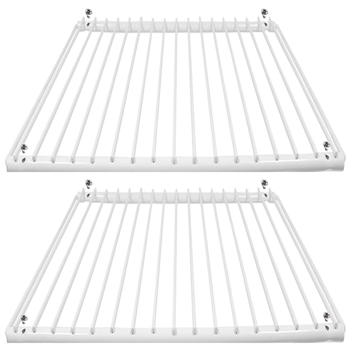 Large Fridge Shelf for SAMSUNG Adjustable White Plastic Coated Shelves (Pack of 2, 425mm - 670mm x 320mm)