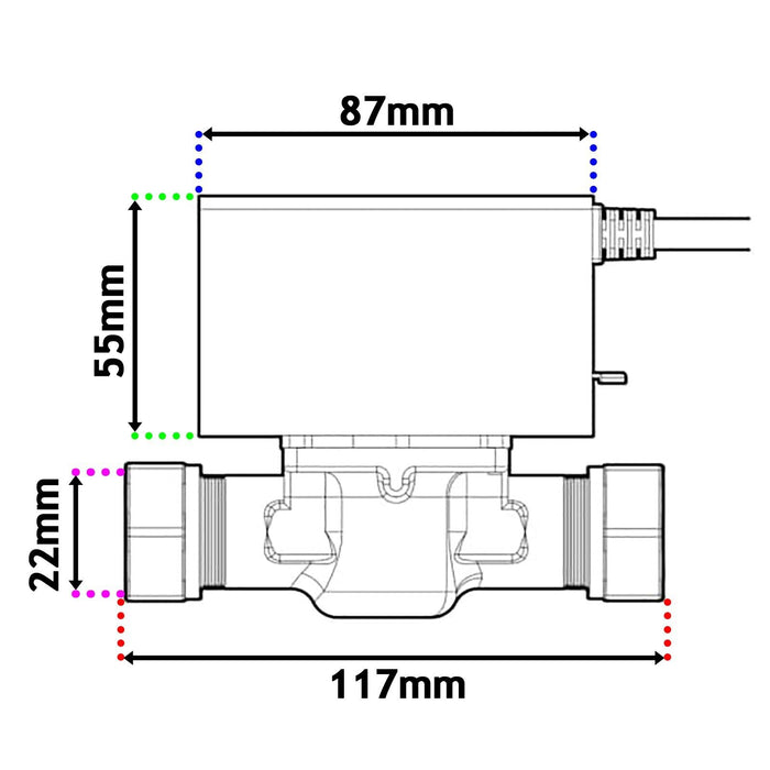 Tower 22mm Zone Valve 2 Port Motorised 5 Wire Boiler Central Heating Control VAL222MV