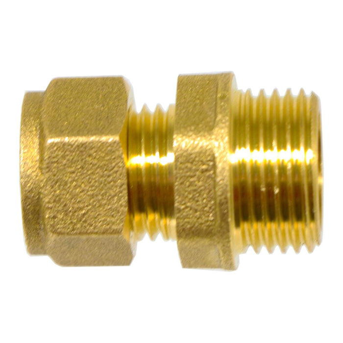 Compression Connector 10mm x 3/8" BSP Male Straight Brass Pipe Coupler Adaptor Fitting (Pack of 4)