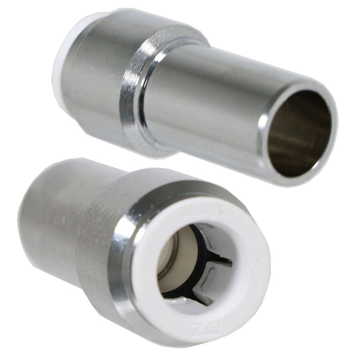 Radiator Valve 15mm x 10mm Pushfit Chrome Speed Fit Reducing Straight Compression Stem (Pack of 4)