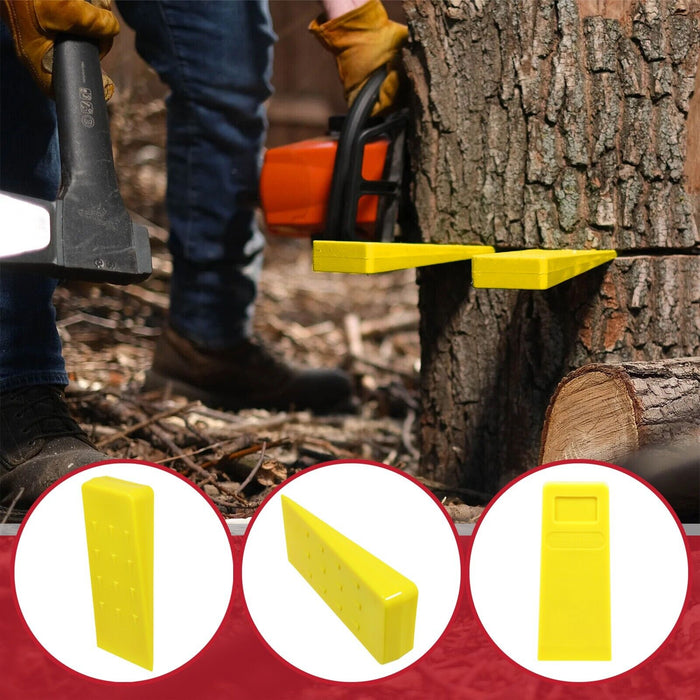 Tree Felling Wedge Heavy Duty Chainsaw Log Wood Cutting Cleaving Block Tools (5.5", Pack of 2)