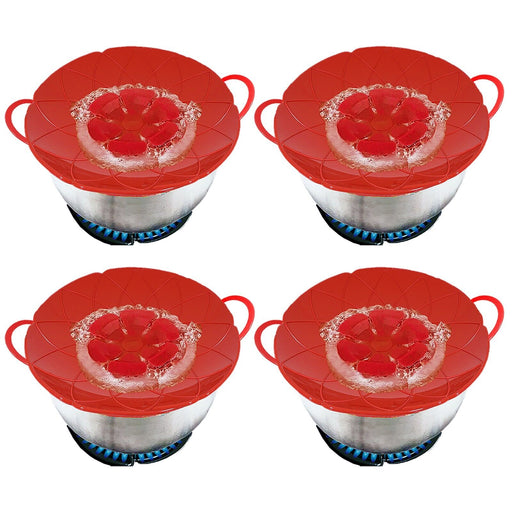 Pan Lid Spill Stopper Silicone Saucepan Pot Steamer Cover Anti Boiling Overflow Guards (Pack of 4)