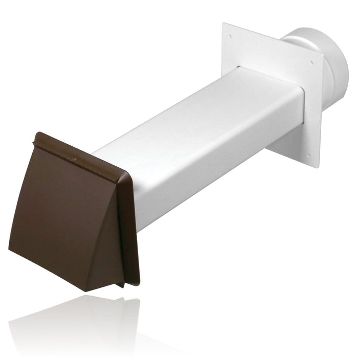 Air Conditioner External Vent Kit 4" 5" 6" 100mm 125mm 150mm Universal Exterior Wall Duct Set (Brown)