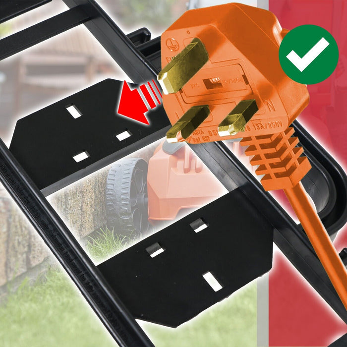Lawnmower Cable Tidy Frame H Bracket Extension Power Lead Wire Storage Winder (360mm x 125mm)