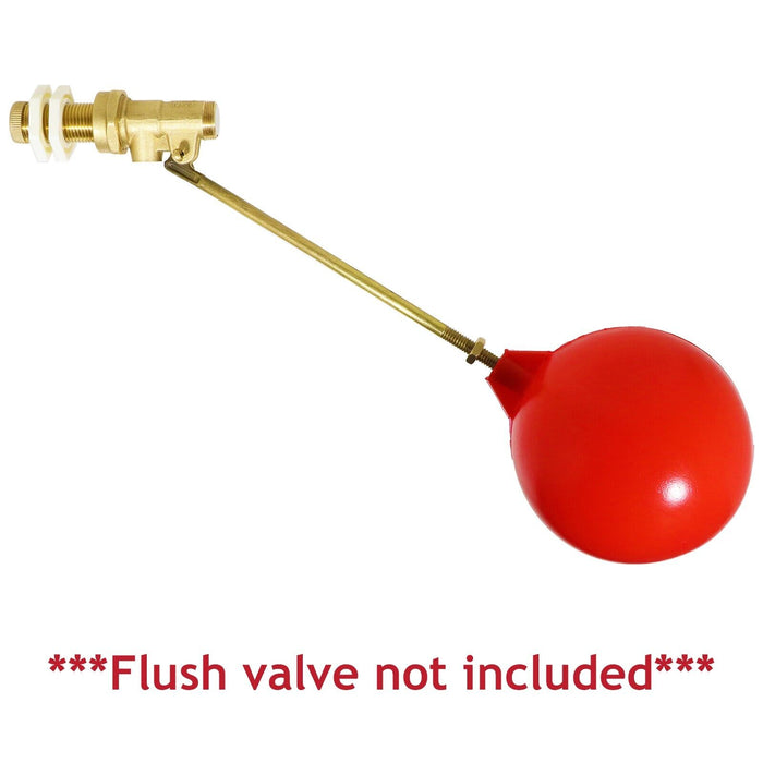 6" Ball Float for Toilet Cistern Ballcock Flush Valve BS 2456 (Plastic with 5/16" Brass Thread Fitting)