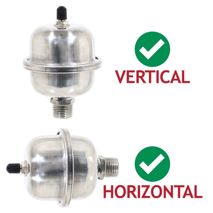 Mini Expansion Vessel Shock Arrestor Potable Water Hammer Pipe Noise Stop (1/2" BSP, 0.16L)