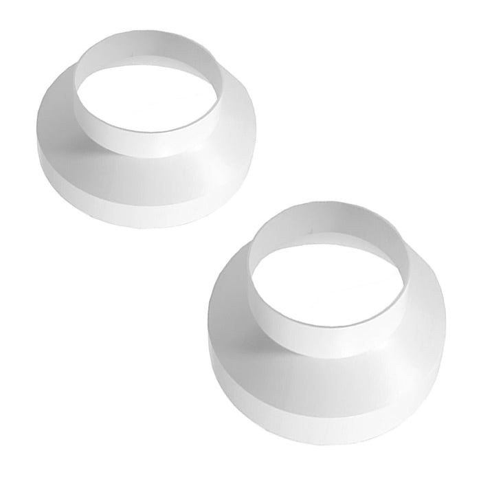 Cooker Hood External Vent Kit 4" 5" 6" 100mm 125mm 150mm Universal Exterior Wall Ducting Set (White)