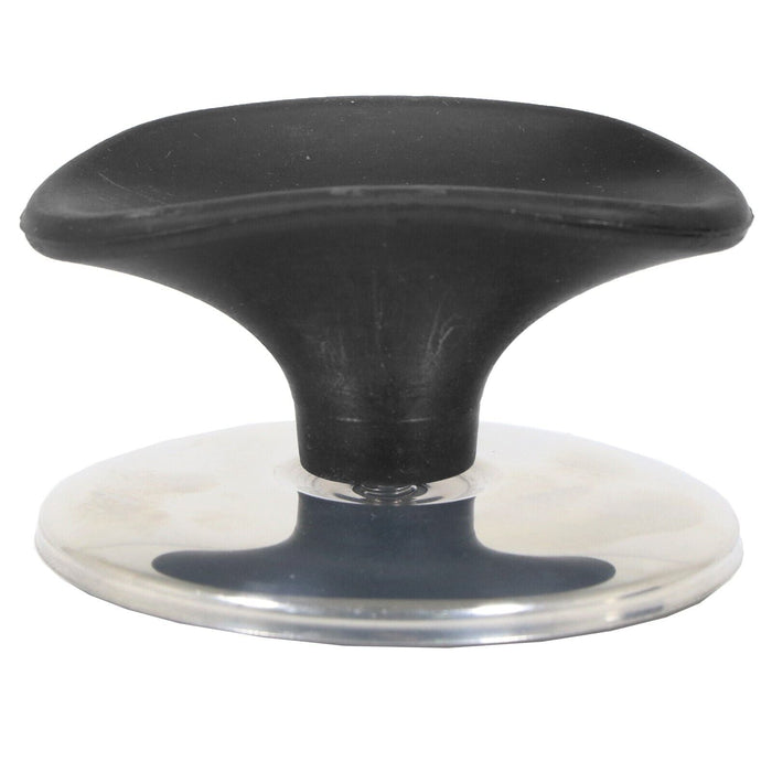 Universal Pan Lid Handle 6cm Saucepan Slow Cooker Steamer Pot Knobs (Black / Chrome Silver, Pack of 4)