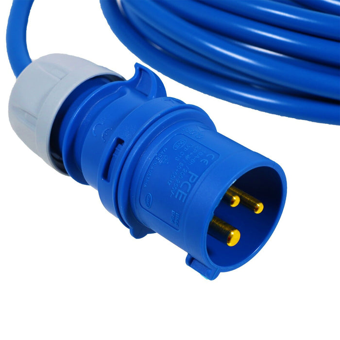 16A Extension Lead 14m 240V 2.5mm Outdoor Construction Site Heavy Duty Generator Power Cable (Blue)