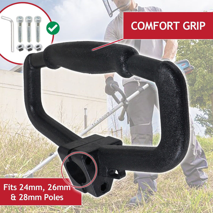Universal Strimmer Grip Handle + Blade Guard Brushcutter Trimmer Pole Shaft Kit (24mm, 26mm, 28mm)