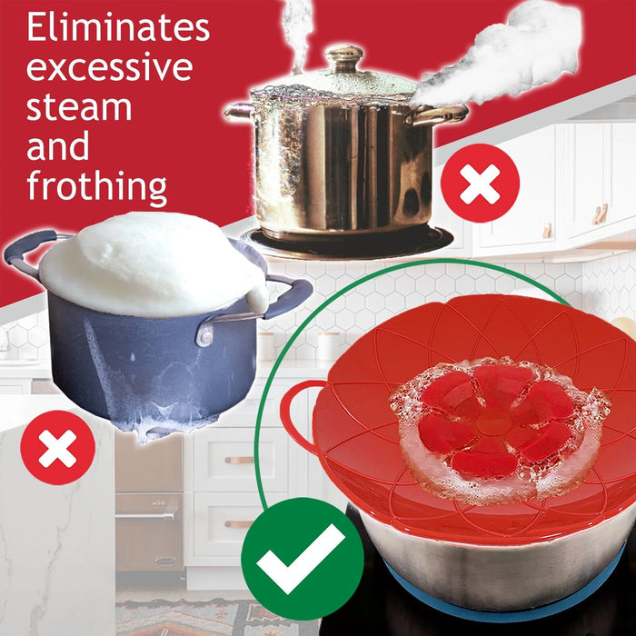 Pan Lid Spill Stopper Silicone Saucepan Pot Steamer Cover Anti Boiling Overflow Guard