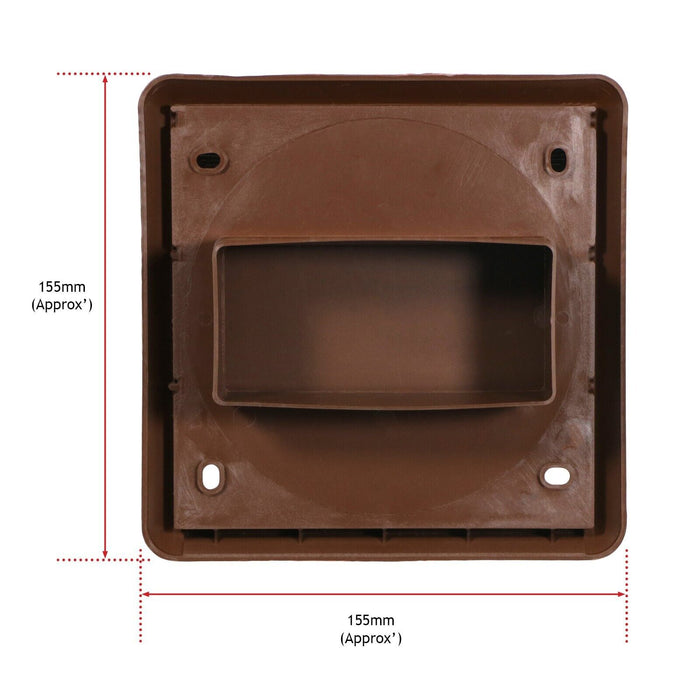 Cooker Hood External Vent Kit 4" 5" 6" 100mm 125mm 150mm Universal Exterior Wall Ducting Set (Brown)