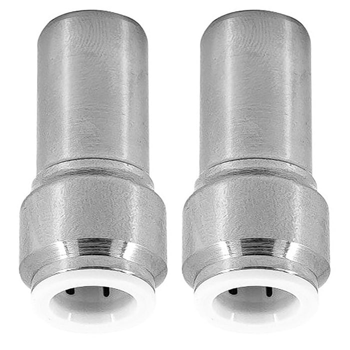 Radiator Valve 15mm x 10mm Pushfit Chrome Speed Fit Reducing Straight Compression Stem (Pack of 2)
