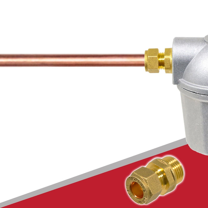 Compression Connector 10mm x 3/8" BSP Male Straight Brass Pipe Coupler Adaptor Fitting (Pack of 10)