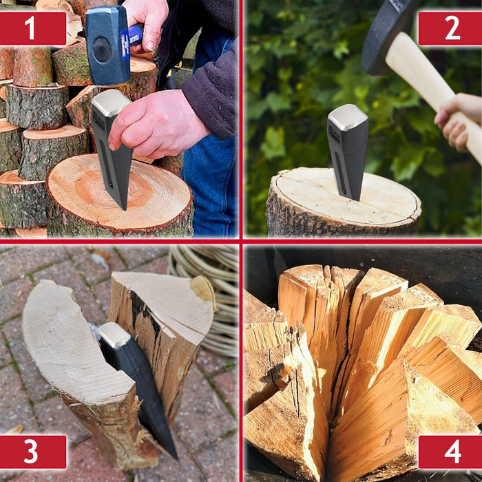 Log Splitter Face Shield Kit Wood Timber Splitting Chisel Wedge + Protective Mesh Visor Set