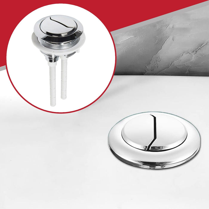 Toilet Dual Flush Button 48mm WC Cistern Chrome Plated 110mm Double Push Rod Kit