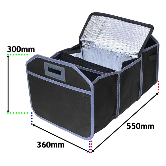 Car Boot Organiser Bag Removable Cooler Liner Collapsible Foldable Trunk Storage (Pack of 2, 550mm x 360mm x 300mm)