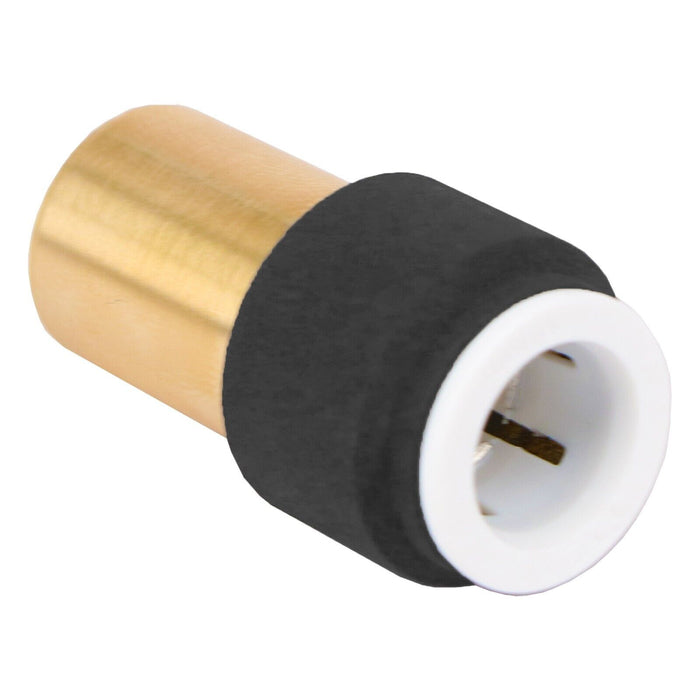 Radiator Valve 15mm x 10mm Black Pushfit Reducing Straight Speed Fit Compression Stem