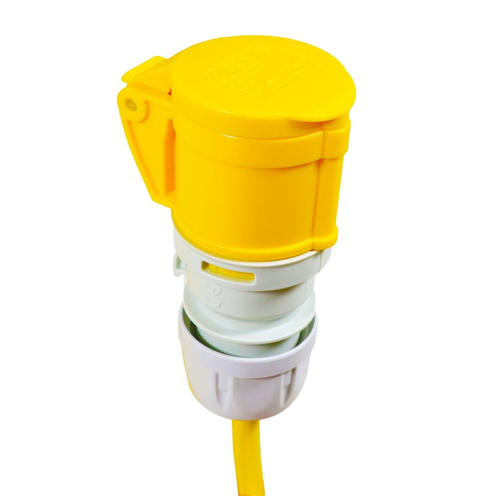 16A Extension Lead 14m 110V 2.5mm Heavy Duty Power Cable Cord 3-Pin 2P+E (Yellow)