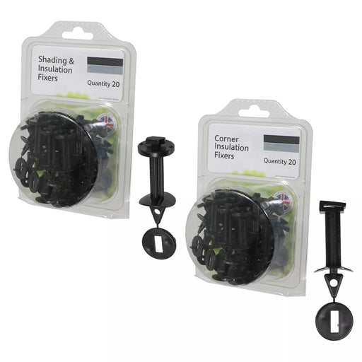 Greenhouse Insulation Fixers Kit Corner + Frame Shading Bubble Wrap PVC Plastic Clips (Pack of 40)