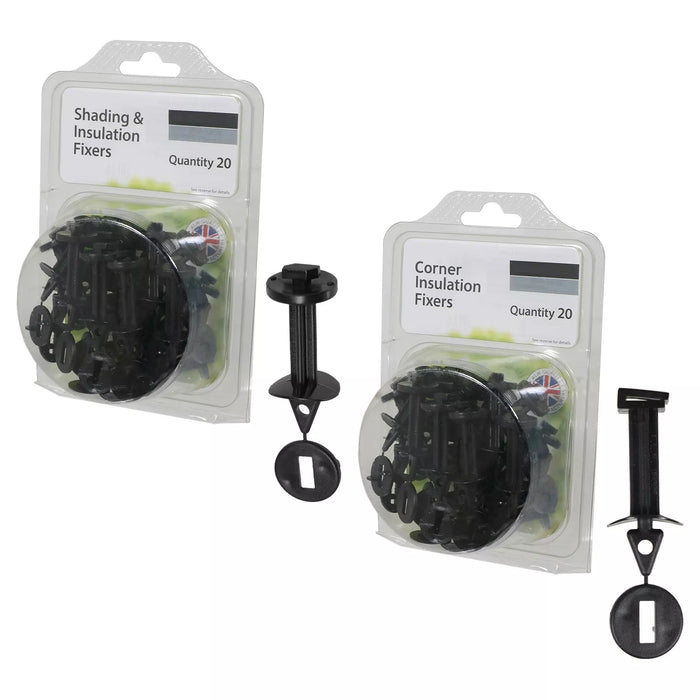 Greenhouse Insulation Fixers Kit Corner + Frame Shading Bubble Wrap PVC Plastic Clips (Pack of 40)