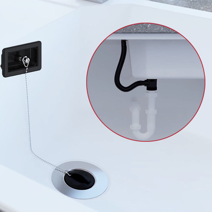 Sink Waste Combination Overflow Plug with Chain 40mm 1.5" (Square)
