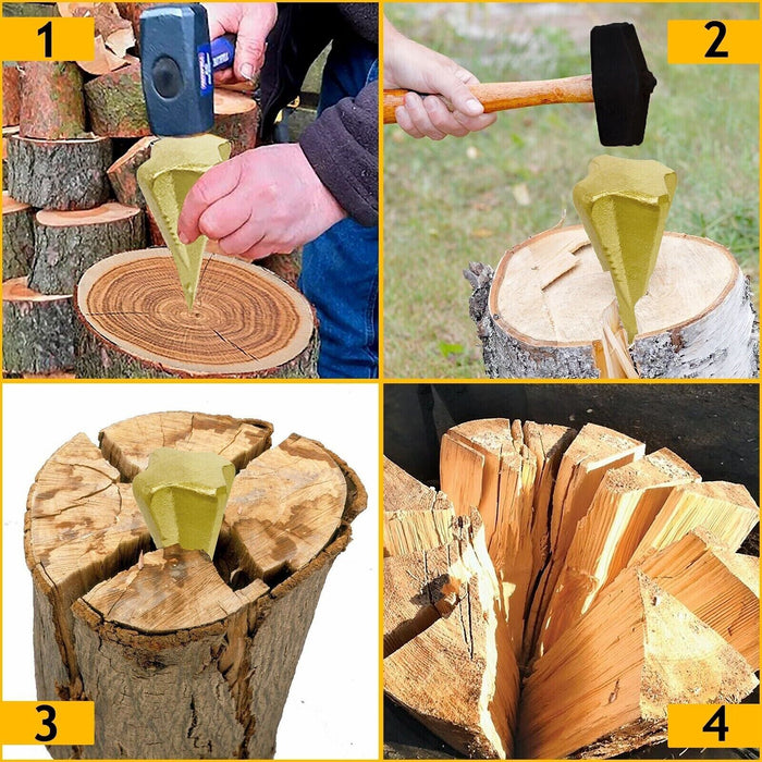 Log Splitter Wood Splitting Axe Wedge Maul Grenade Fire Timber Spike Bomb (Pack of 4)