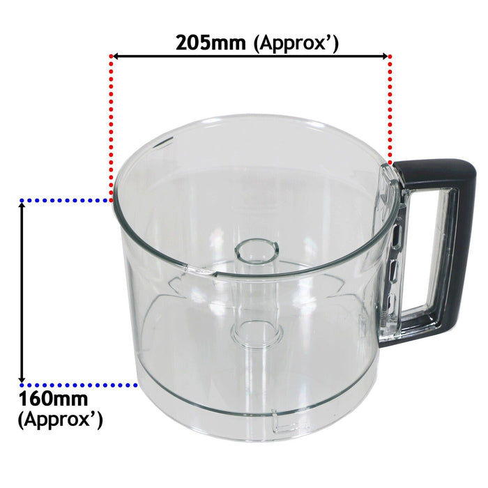 Magimix CS5200 CS5200XL Food Processor Mixer Bowl (Clear with Black Handle, 17341 N)