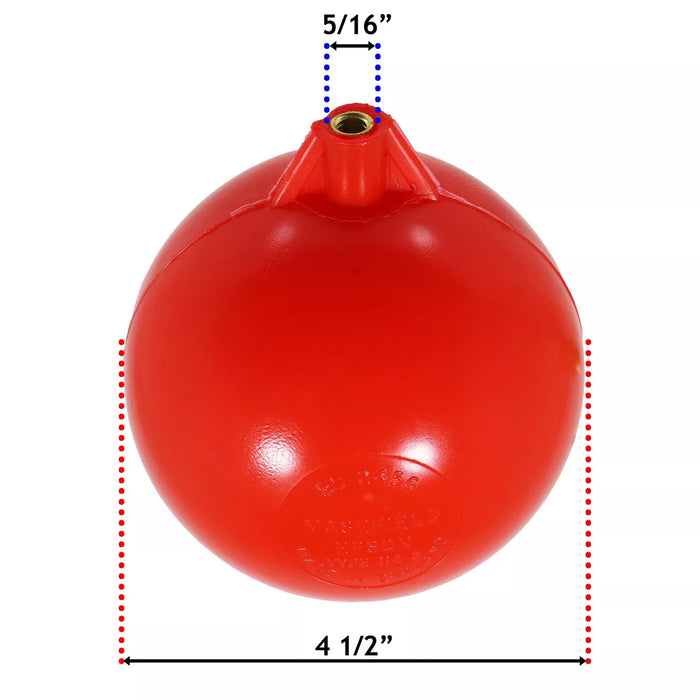 1/2" Part 2 Valve Low Pressure Side Entry Toilet Cistern Ballcock + 4 1/2" Ball Float Kit