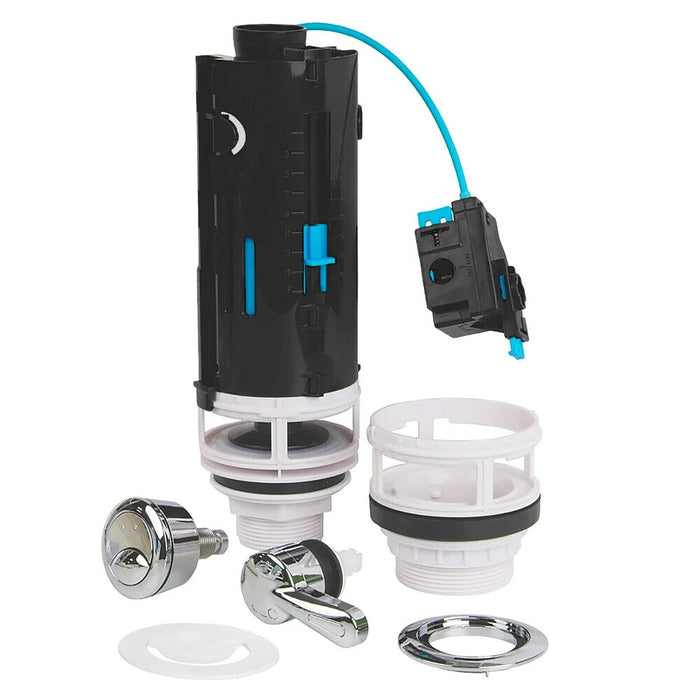 Universal Dual Flush Toilet Valve 1.5" 2" WC Cistern Push Button Lever Handle Kit