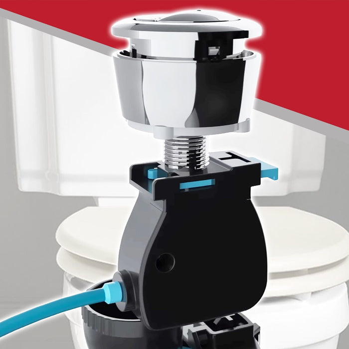 Universal Dual Flush Toilet Valve 1.5" 2" WC Cistern Push Button Kit (570mm Cable)