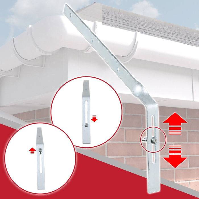 Gutter Side Rafter Bracket Universal Galvanised Steel Fascia Support Fixing (300mm)
