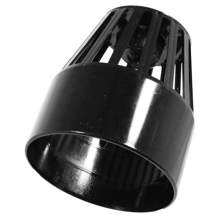 110mm Vent Terminal Soil Pipe Drain Stack System Ring Seal Bird Roof Cage (Black)