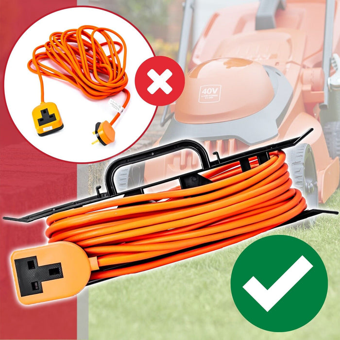 Lawnmower Cable Tidy Frame H Bracket Extension Power Lead Wire Storage Winder (360mm x 125mm)