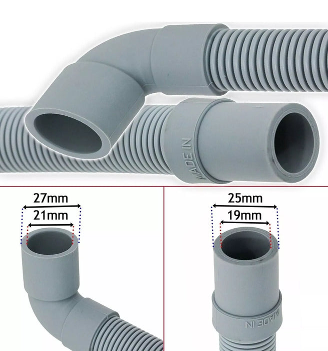 Universal Drain Hose + Water Fill Pipe Angle Set Clip Washing Machine Dishwasher