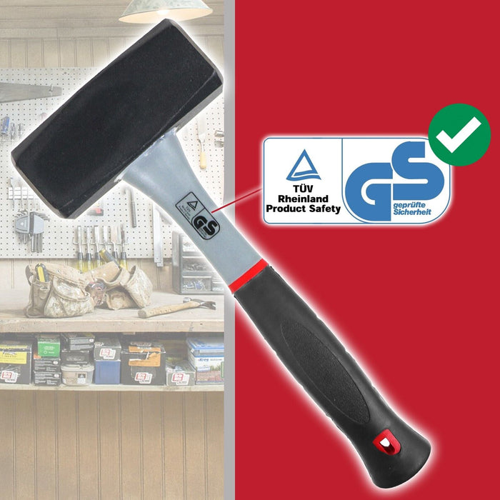 Log Splitting Hammer Kit (2KG / 4lb Lump Club Mallet + Wood Splitter Maul Wedges x 2)