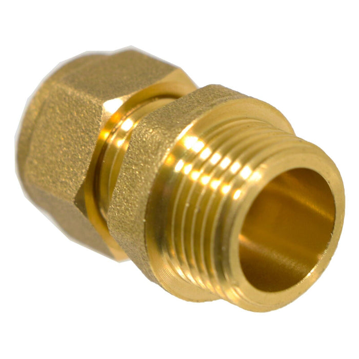 Compression Connector 10mm x 3/8" BSP Male Straight Brass Pipe Coupler Adaptor Fitting