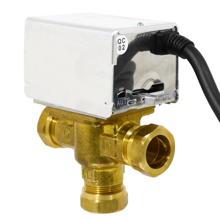 Tower VAL322MP 22mm 3 Port Motorised Mid Position Valve Central Heating Control