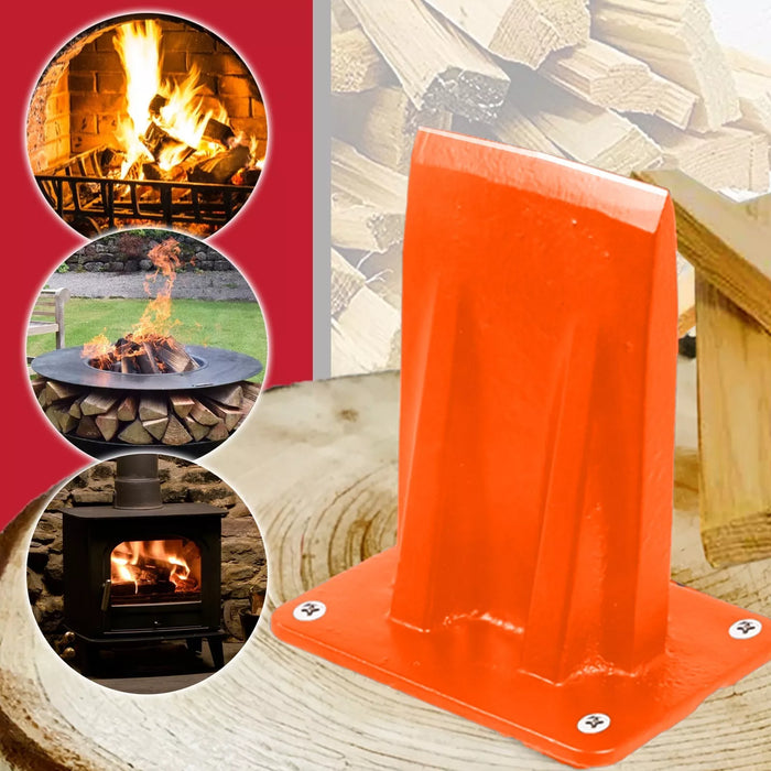 Kindling Splitter Firewood Log Mounted Wedge Splitting Base + Drill Blade Sharpener Attachment Kit