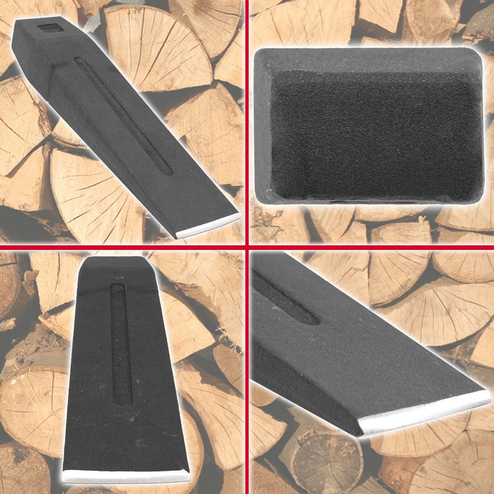 Log Splitter Lump Hammer Kit 6lb 10" Chisel Wedge Wood Splitting Maul + 4lb Sledge Club