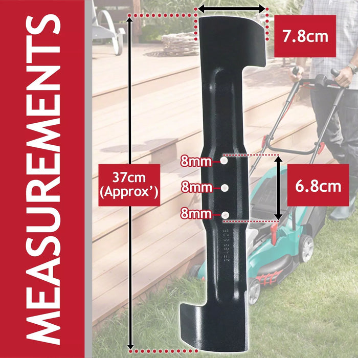 Blade for Bosch Rotak 36 37 Ergoflex Lawnmower 37cm + Drill Sharpener F016L65400 F016800272 F016800275
