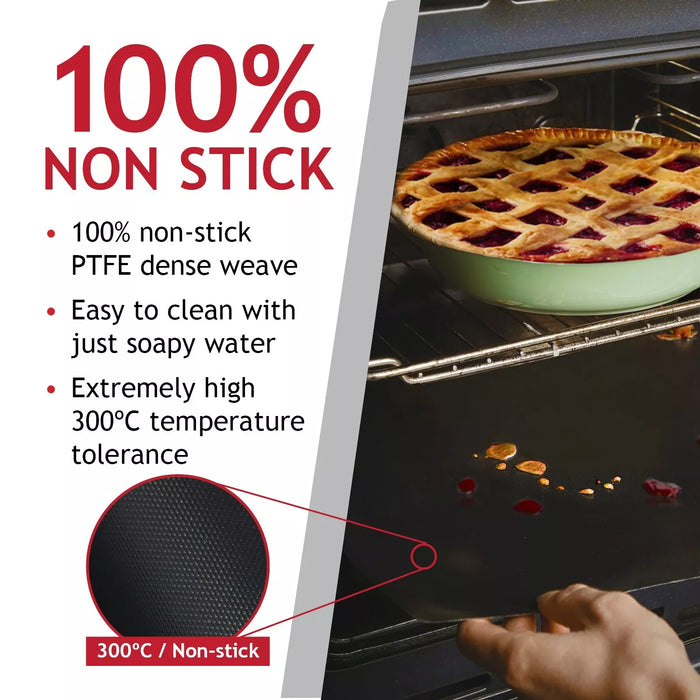 Oven Liner Sheet Non Stick Heavy Duty x 2 Trivet Mat Pan Dish Protector Lining