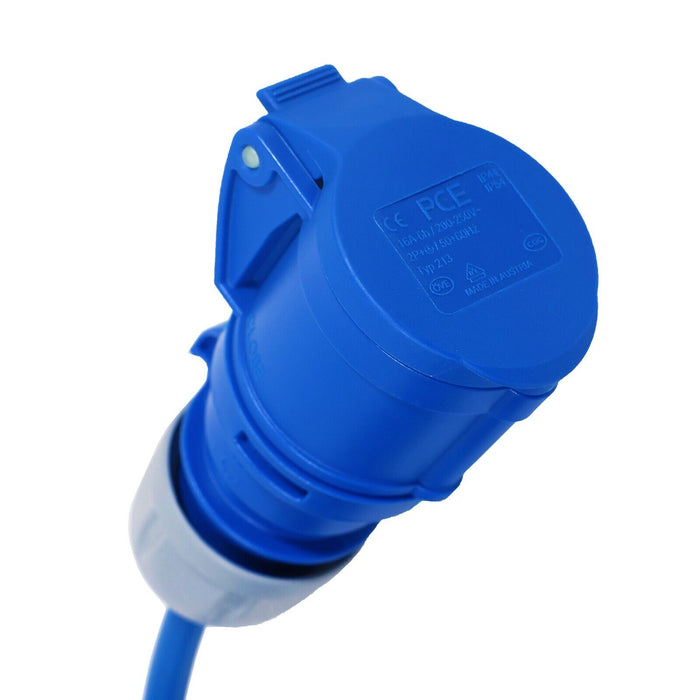 16A Extension Lead 14m 240V 2.5mm Heavy Duty Power Cable Cord 3-Pin 2P+E (Blue)