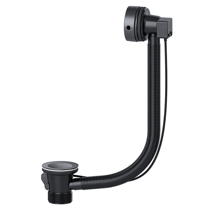 Bath Waste Combination Plug 40mm 1.5" Overflow Pop Up Trap (Black)