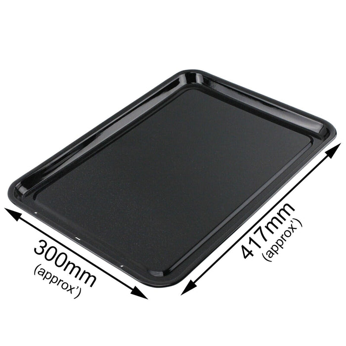 Enamel Oven Baking Tray Large Sheet Raised Shallow Non Stick Pan 417 x 300mm
