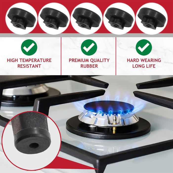 Hob Burner / Pan Support Rubber Buffer Feet for Smeg Oven / Cooker (Pack of 10)